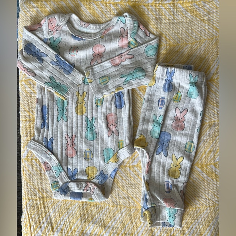 Peeps Baby Easter Outfit Set 0-3 Months